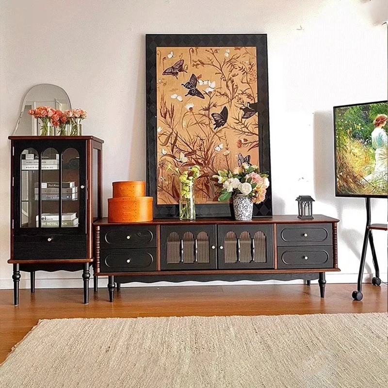 

Retro Luxury Tv Stand With Drawers Storage European Glass Tv Stand With Mount Classic Rack Para Televisão Tv Furniture