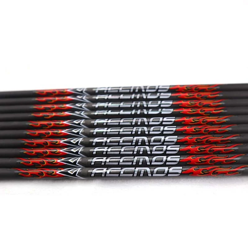 ACCMOS Pure Carbon Arrows ID 4.2/5.2/6.2mm Straightness 0.001' Archery Arrow Accessory for Sports And Outdoor Activities