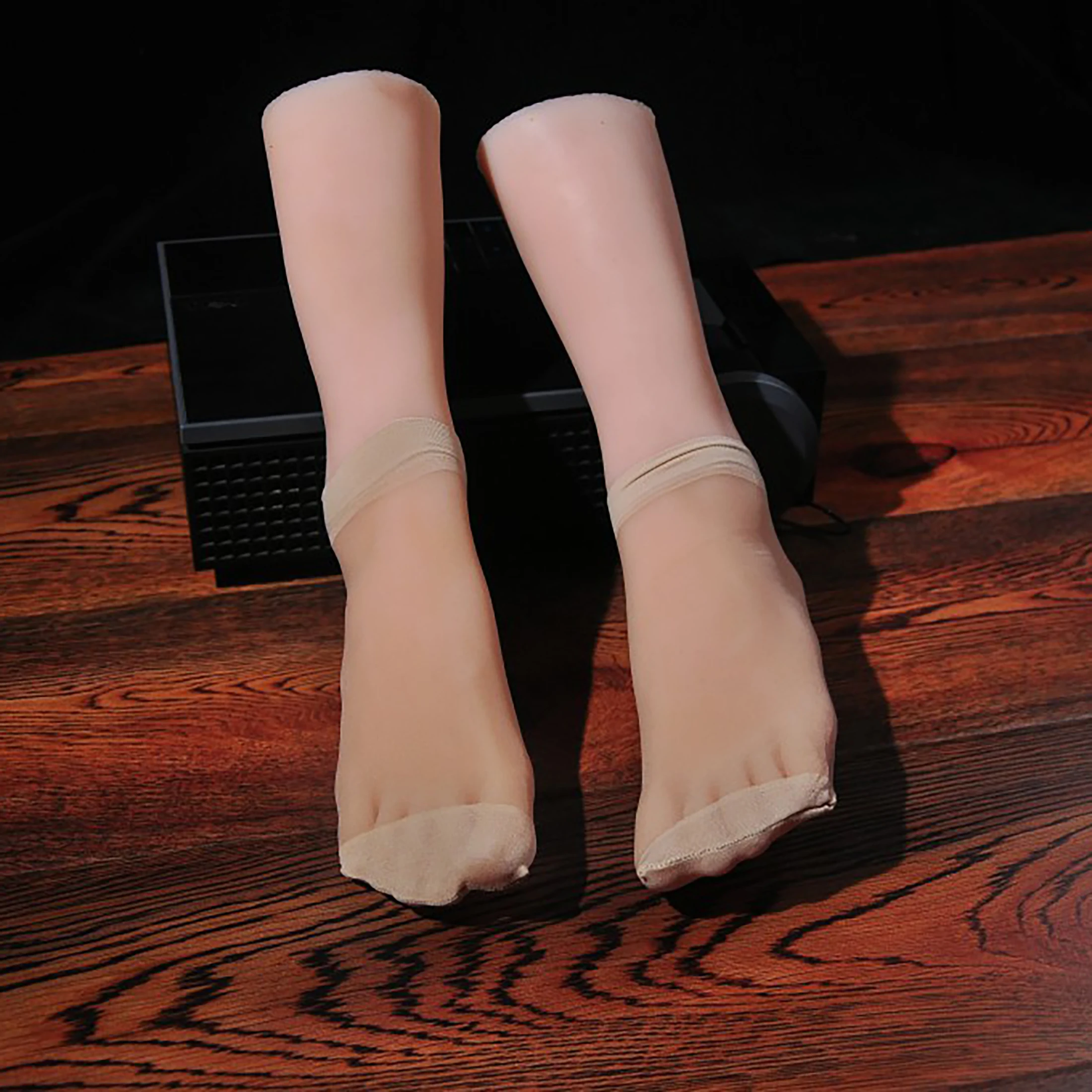 Mannequin Stockings Female Foot Model Fetish Soft Silicone Fake Nail Shoes Socks Display Dummy Human Leg Feet ZISHINE TPE T3700