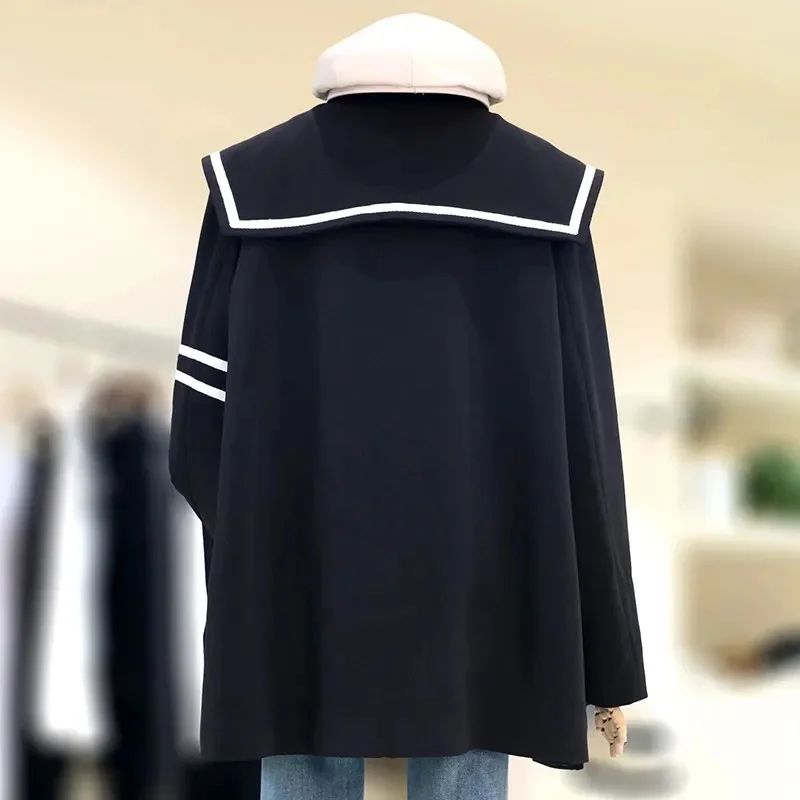 Women Fat mm Senior Sense Navy Collar Suit Coat For Women 2023 Spring Autumn New Relaxed Age-reducing Leisure Suit Tide Commute