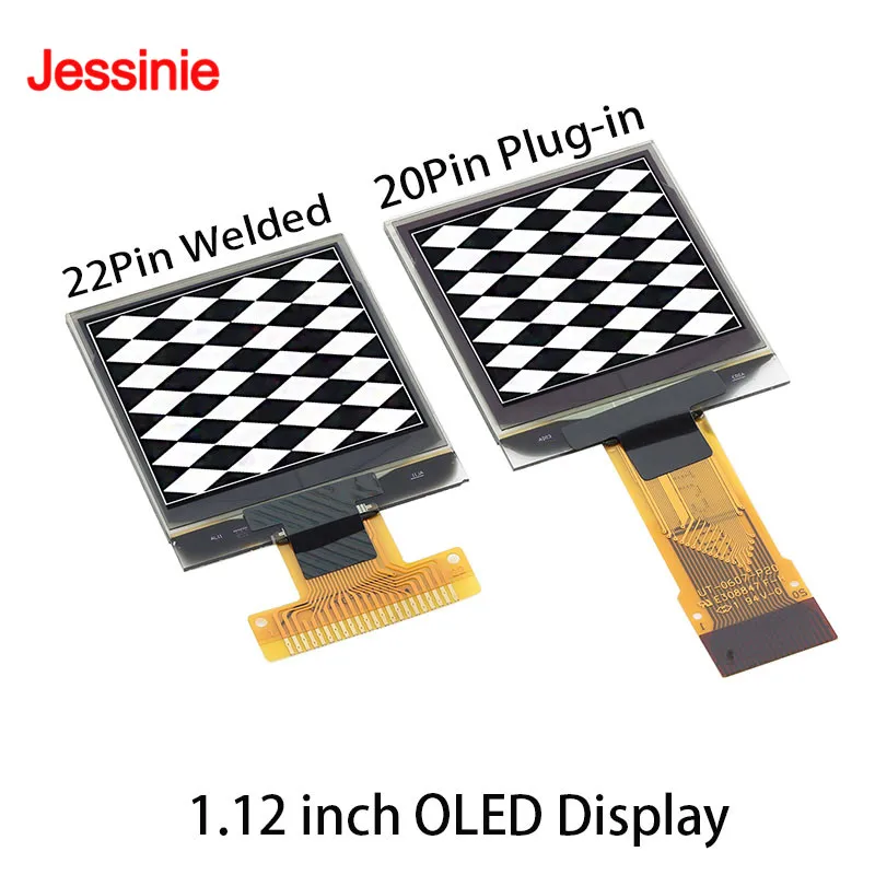1.12 inch OLED LCD Display 1.12'' Screen SH1107 Driver IC I2C SPI Serial Port 128x128 Dot Matrix White Bare 22PIN Solder /20PIN