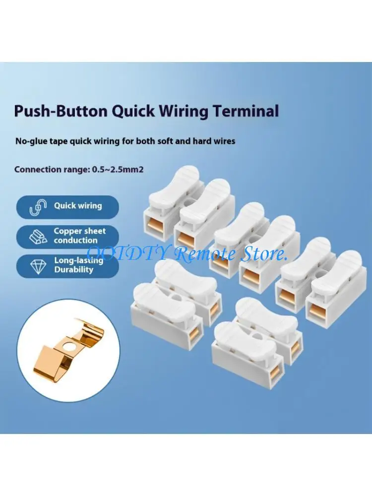  Toolless Spring Clamp Terminals Quick Splices Wire Terminals for RVV Cables in Modern Electrical Systems