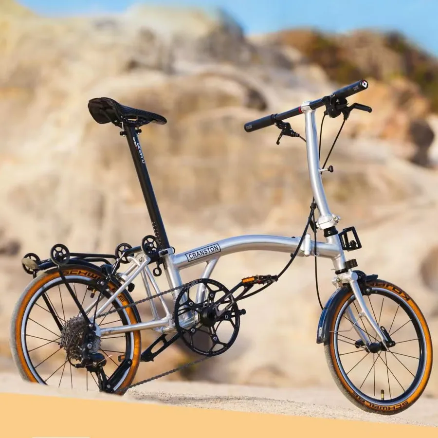 

CRANSTON Y/S Silver Wing Aluminum Alloy Lightweight 3 fold bicycle 16Inch 9 Speed Portable Retro Commuter Triple Folding Bike