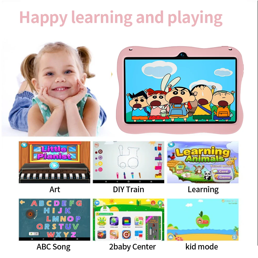32GBTablet Kids 7inch Android Tablet Toddler with Case 5G WiFi Bluetooth Dual Camera Educational Learning Toys Children Gifts