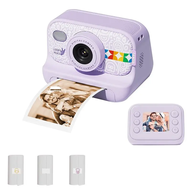[NEW A09R!】 Color Instant Print Camera For Girls Boys HD Digital Video Camera Christmas Birthday Gift 1080P No Ink Thermal Paper