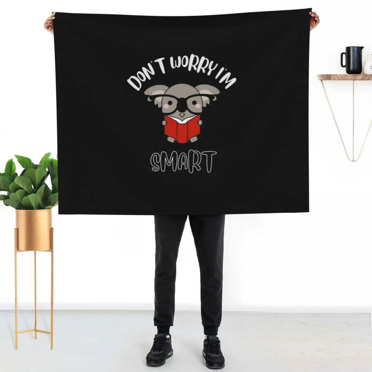 Don't Worry I'm Smart Throw Blanket Luxury Brand Hairys Nap heavy to sleep Thin Soft Plush Plaid Blankets