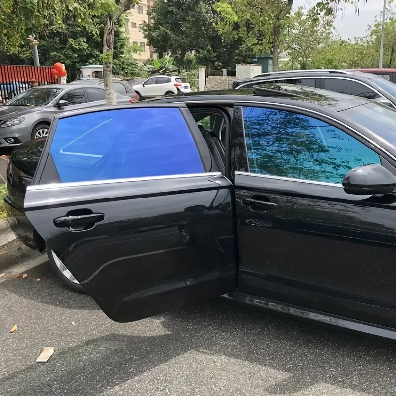 Width 50cm 70% Chameleon Film Car Window Tint Blue Color Chanage Car side window Tint Solar Sticker Windshield Protection Foils