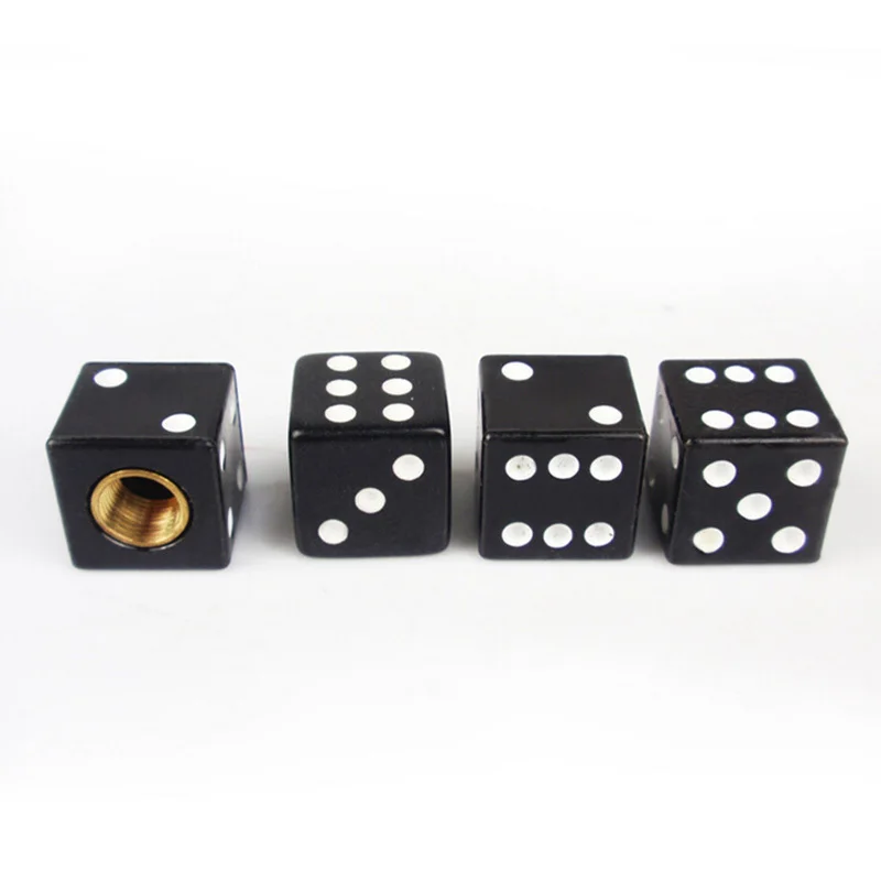 4PCS Black Dice Bicycle Valve Accessories Car Trunk Bike Wheel Rims Cap Mountain Bike Tire Air Valve Stem Dust Caps