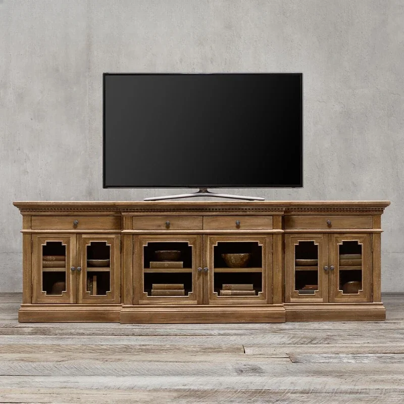 Solid wood TV cabinet complete furniture small apartment floor cabinet living room locker model room