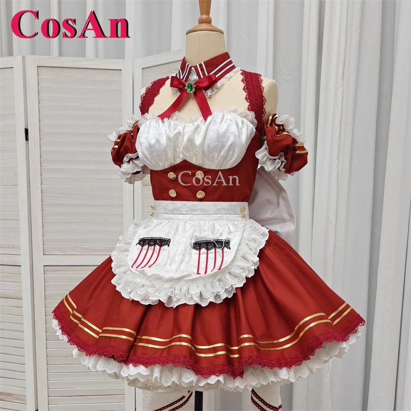 

CosAn Anime VTuber Hololive Houshou Marine Cosplay Costumes Captain Elegant Sweet Maid Dress Halloween Party Role Play Clothing