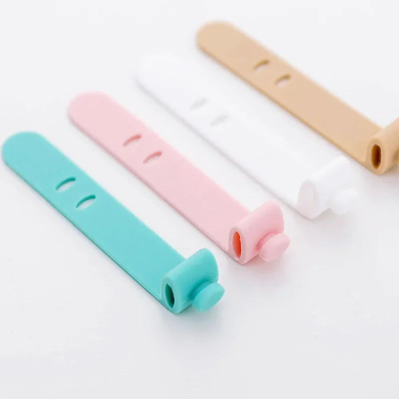 4 pcs Silicone Bandage Anti Loss Earphone Storage Soft Tape Data Cable Binding Belt Creative Thread Manager Winder