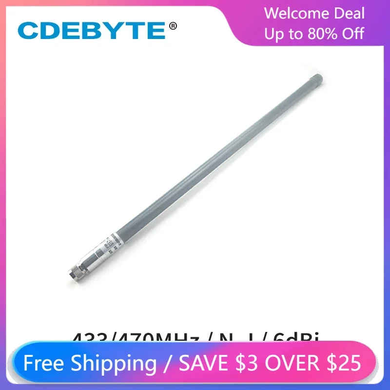 433MHz Omni Wifi Antenna N-J Connector High Gain 6dbi Fiber Glass Omnidirectional Wifi Antenna for Router Modem Aerial