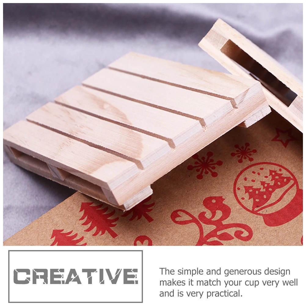 2 Pcs Coasters Compact Home Daily Coaster Daily Use Wooden Cup Pad Use Heat Insulation Protective Mat for Coffee Table Living