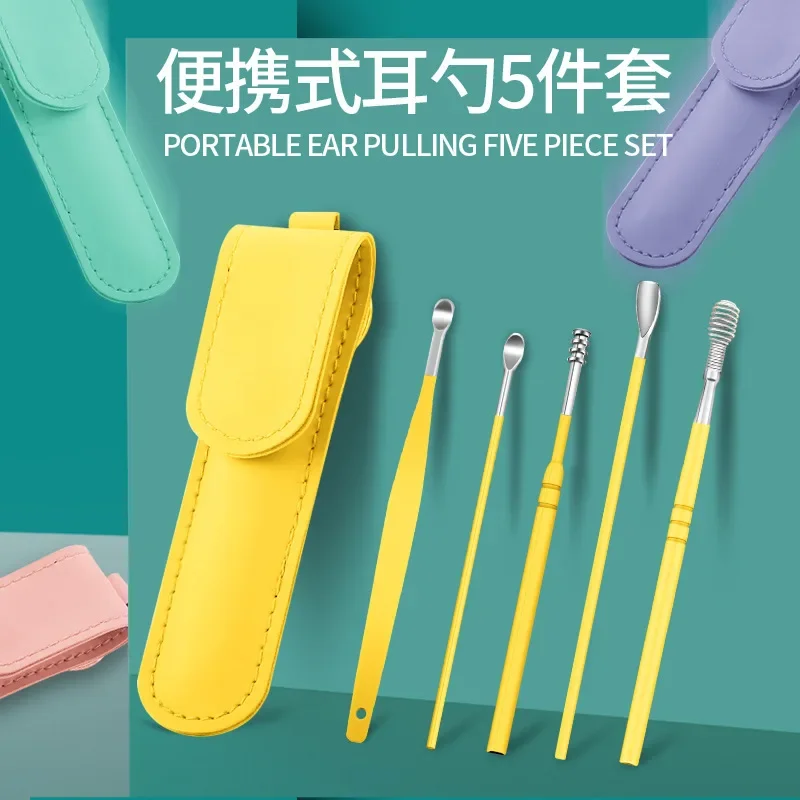 6/pcs Ear Cleaner Wax Pickers Earpick Wax Remover Curette Ear Pick Cleaner Kit Spoon Care Ear Clean Tool Cuidado Personal