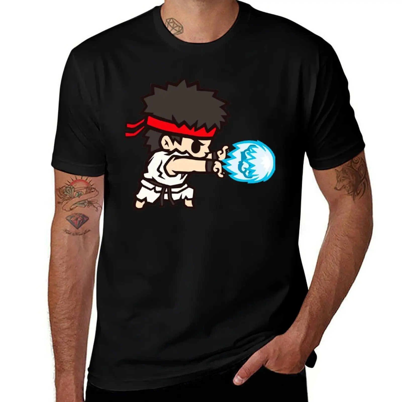 

для рубашки, простая белая футболка Hadoken, персонализированная футболка, мужские рубашки, футболки