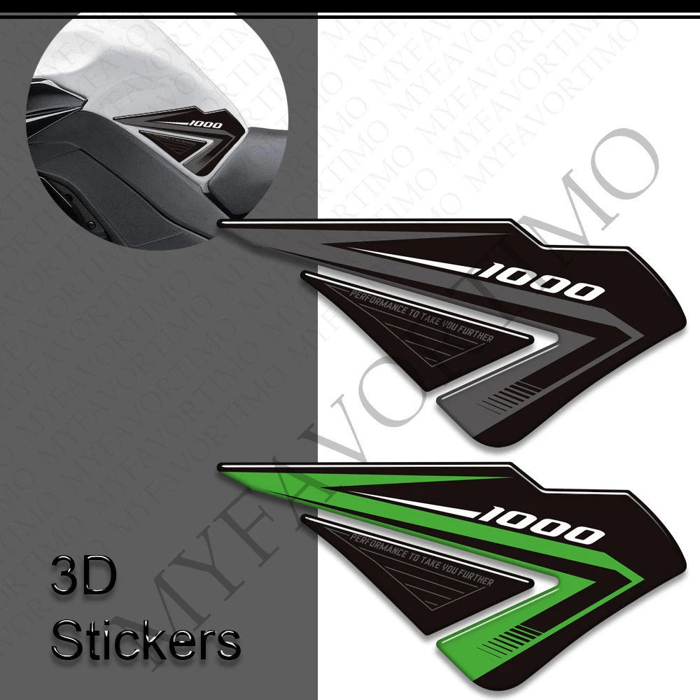 Motorcycle For Ninja 1000 SX 1000SX SE Tank Pad Knee Grip Gas Fuel Oil Cap Protection 3D Stickers Decals Accessories