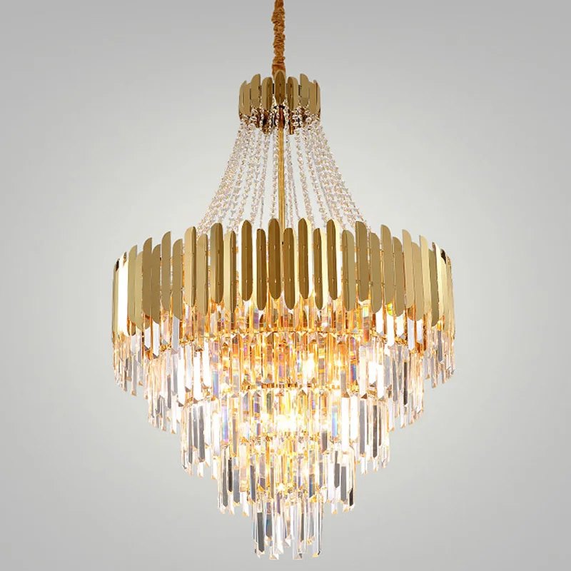 Luxury Bedroom Villa Modern Crystal LED Pendant Light Restaurant Lobby Living Room Suspension Chandeliers Home Decor Lamp Lustre