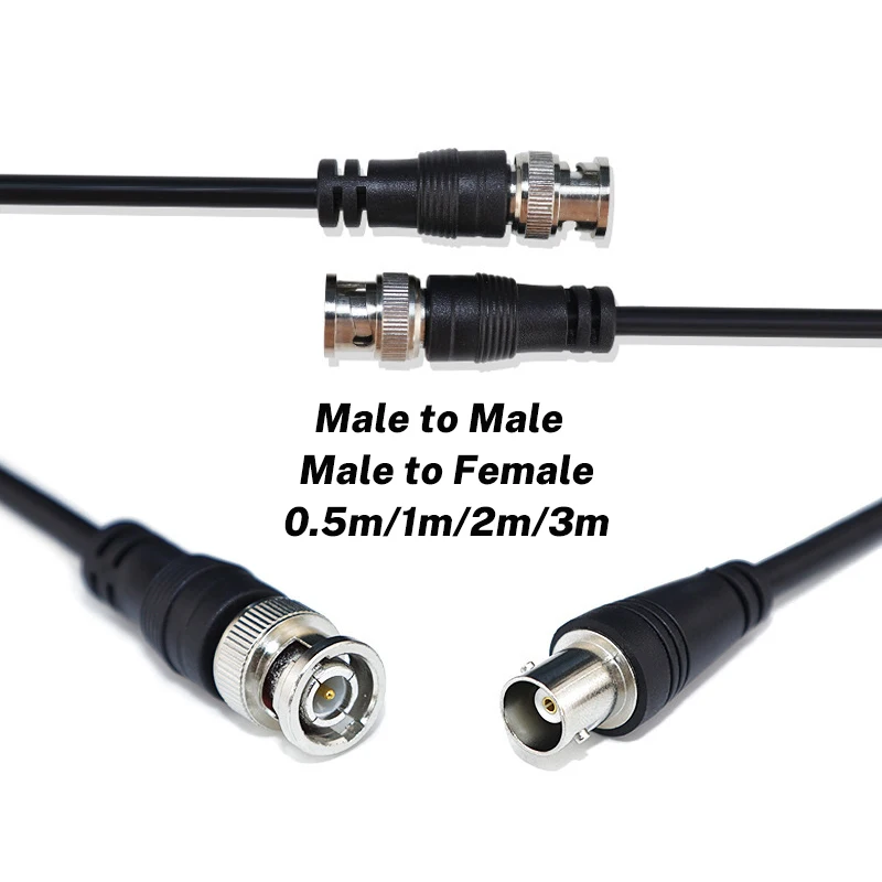 BNC Male to Male female Adapter dual head Cable video Connector extension Pigtail Wire For CCTV Camera Accessories 0.5m-3meters