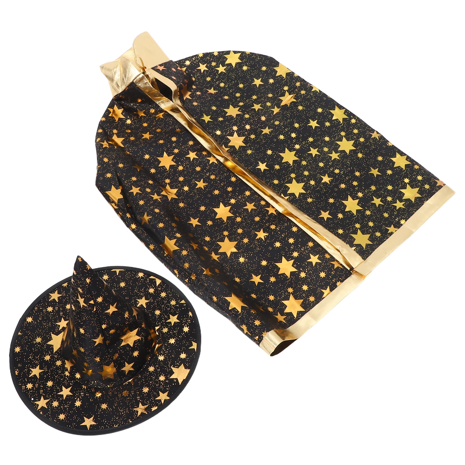 

Children Five-star Cloak Comfortable Fabric All-size Design Halloween Party Performance Costume Witch Cape for Kids Bright Color