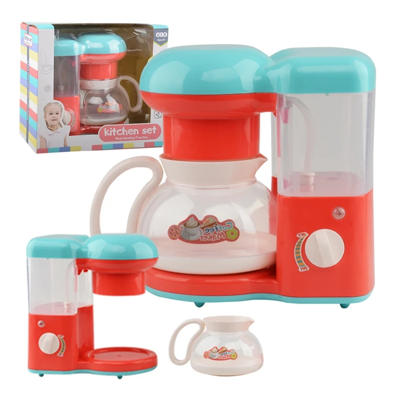 Kids Pretend Play Sets Simulation Toasters Bread Maker Coffee Machine Blender Baking Kit Game Mixer Kitchen Role Toy