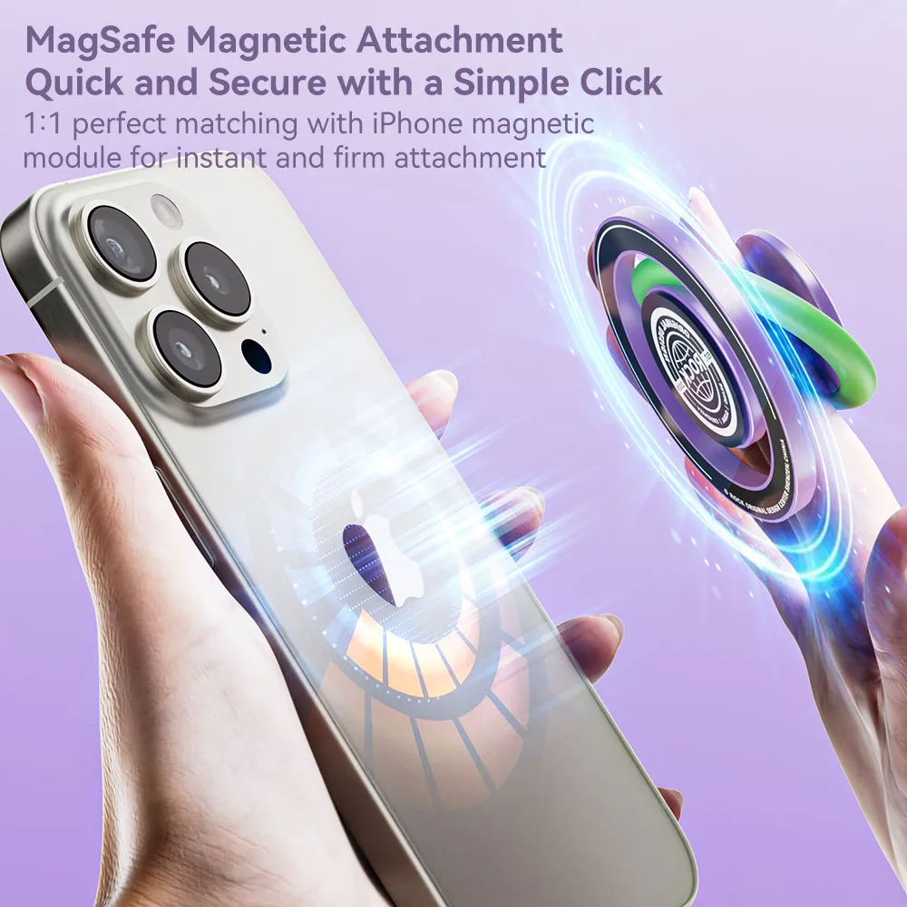 ROCK-Magnetic Ring Phone Holder, Silicone Ring, Phone Grip Holder, Stand for iPhone 16, 15, 14, 13 Pro Max 12, 11, X, Xs Max