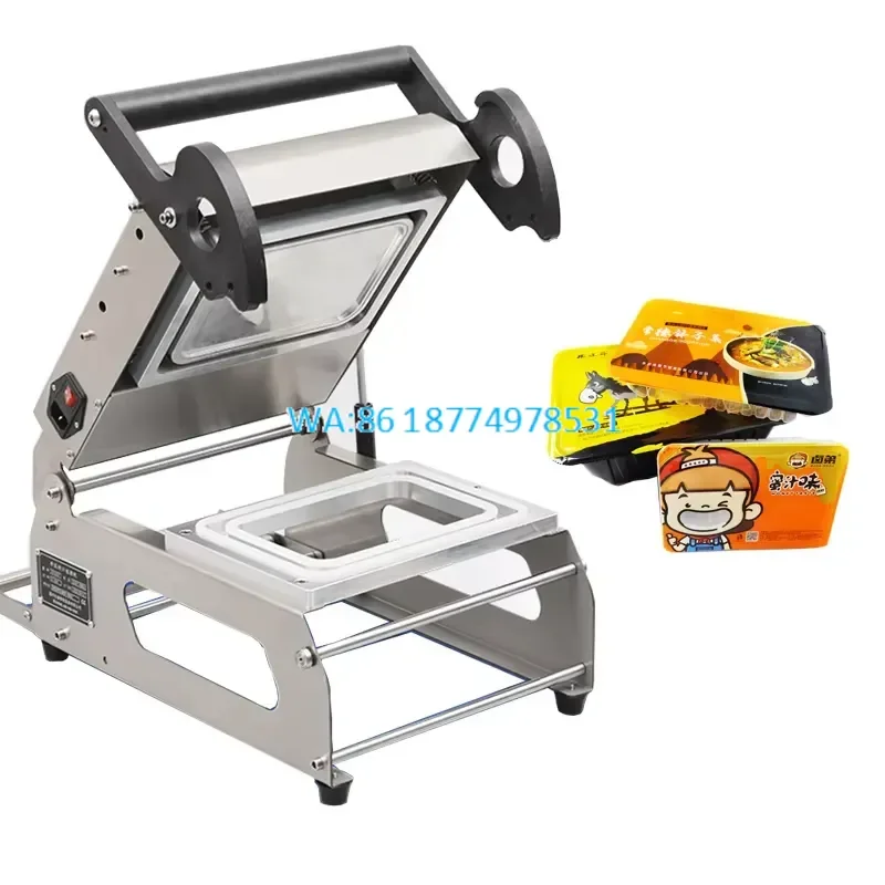 Wmwmnu for Manual Press Mini Desktop Plastic Tray Stainless Steel Container Meat Food Sealing Machines Lunch Box Sealer