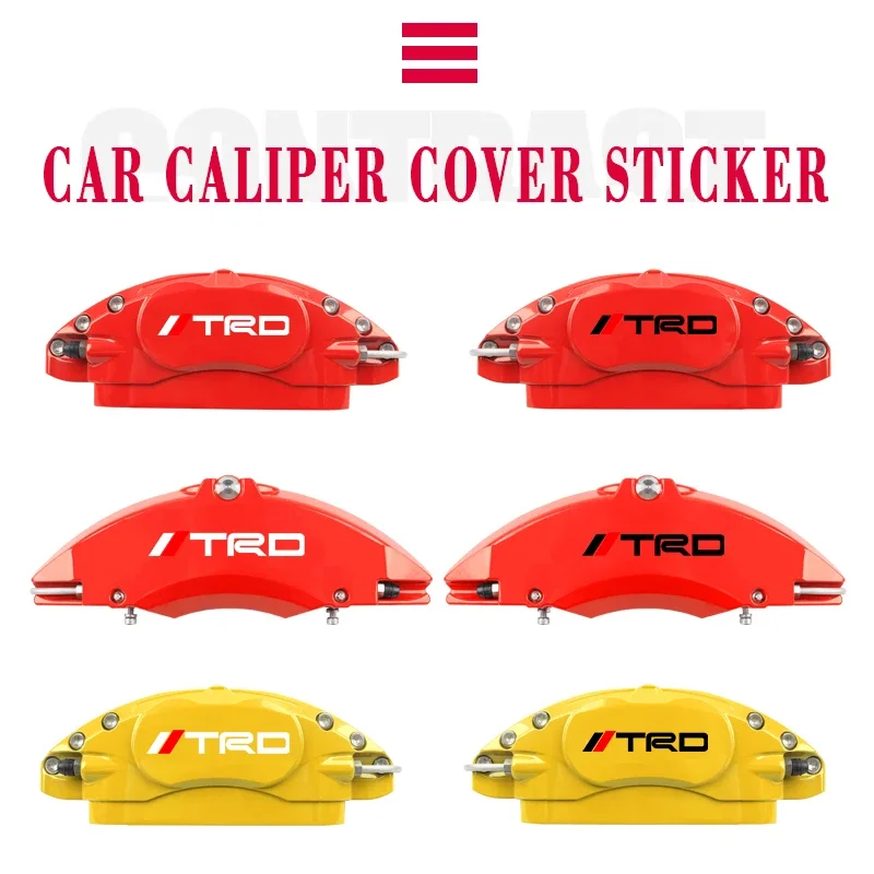 6 قطعة ملصقات فرجار فرامل السيارة مقاومة للحرارة الديكور الشارات البلاستيكية لتويوتا TRD كورولا يارس Chr Auris Rav4 بريوس برادو