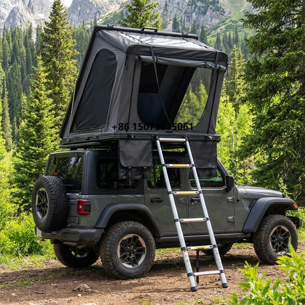 Outdoor Camping Adventures - 耐久性のある車用ルーフトップテント SUV 防水ハードシェル屋外キャンプルーフトップテント アドベンチャー 2-3人用 四季対応