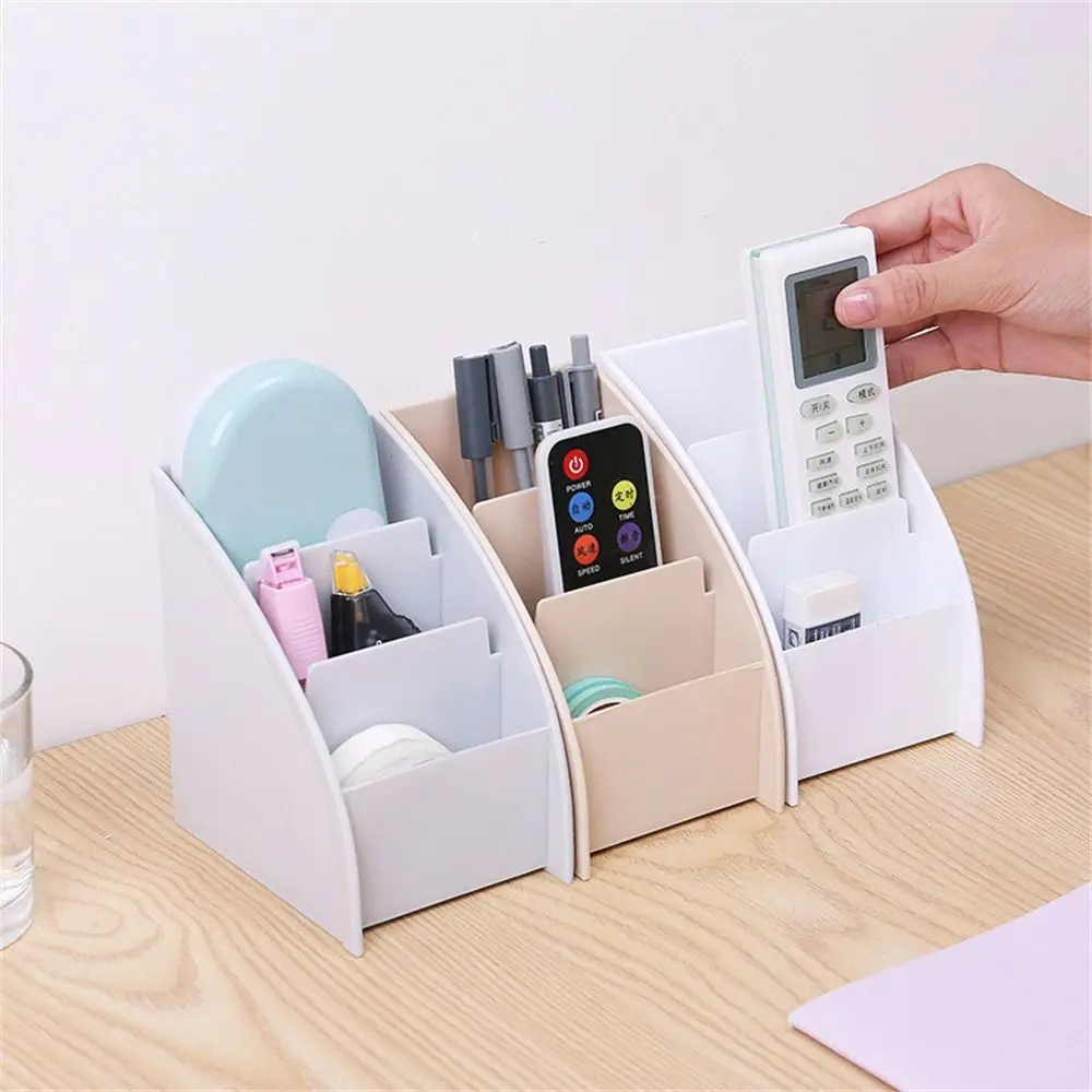 Multifunctional 3 Grid Remote Control Box Office Stationery Phone Organizer Desktop Storage Case