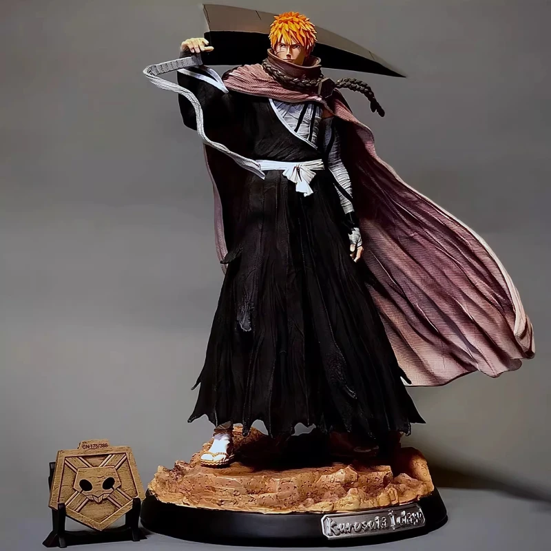 بليتش 33 سنتيمتر Kurosaki Ichigo عمل أرقام GK عدة حمل السيف نموذج يرتدي عباءة النحت أنيمي لعبة سطح المكتب هدية مزخرفة #1