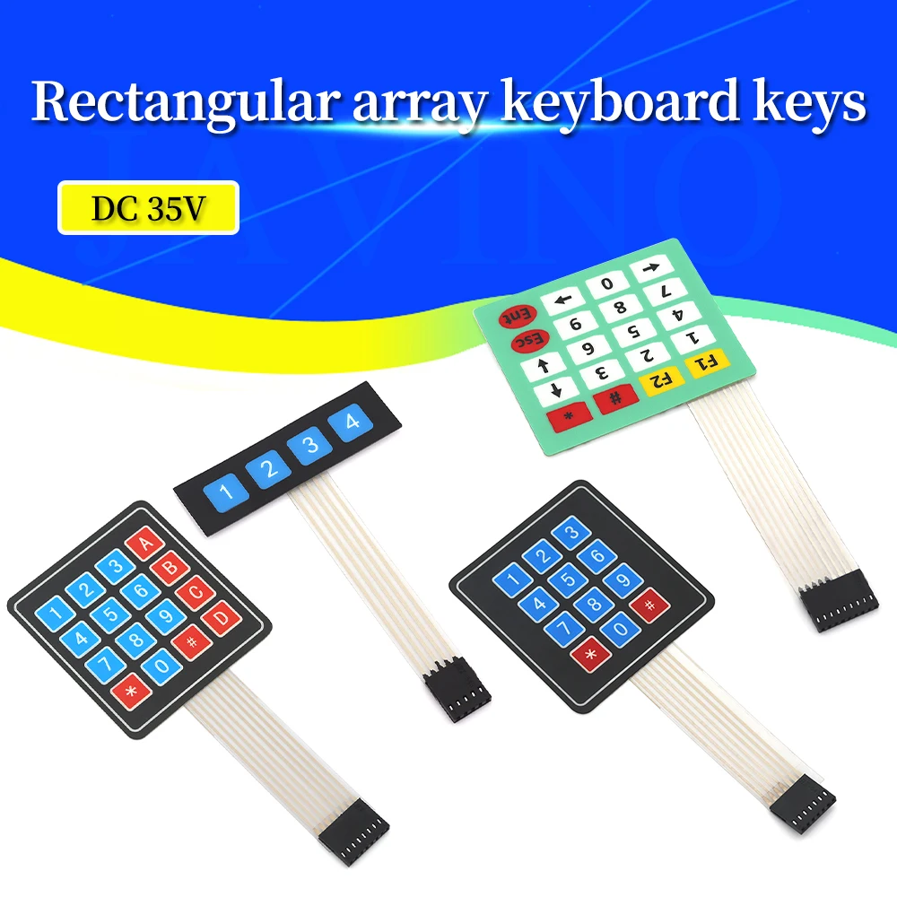 Javino 4 12 16 20 Key 1*4 4*3 4*4 4*5 Membrane Switch Keypad 1x4 3x4 4x4 4x5 Matrix Array Matrix keyboard for arduino smart car