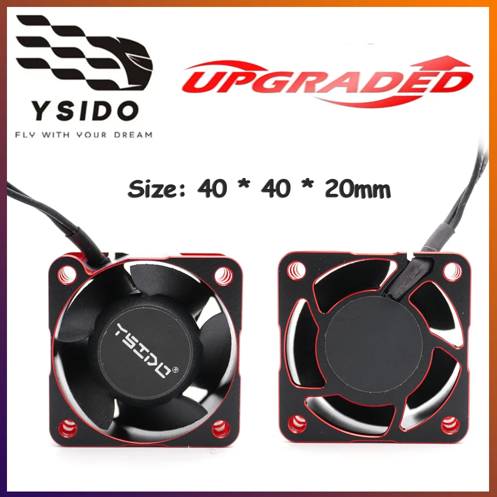 

YSIDO Metal Motor Cooling Fan 40mm 4020 Cool Fans Heat Sink High RPM 27000 for 1/5 1/8 1/10 RC Car 4068 4076 4274 4282 Motor