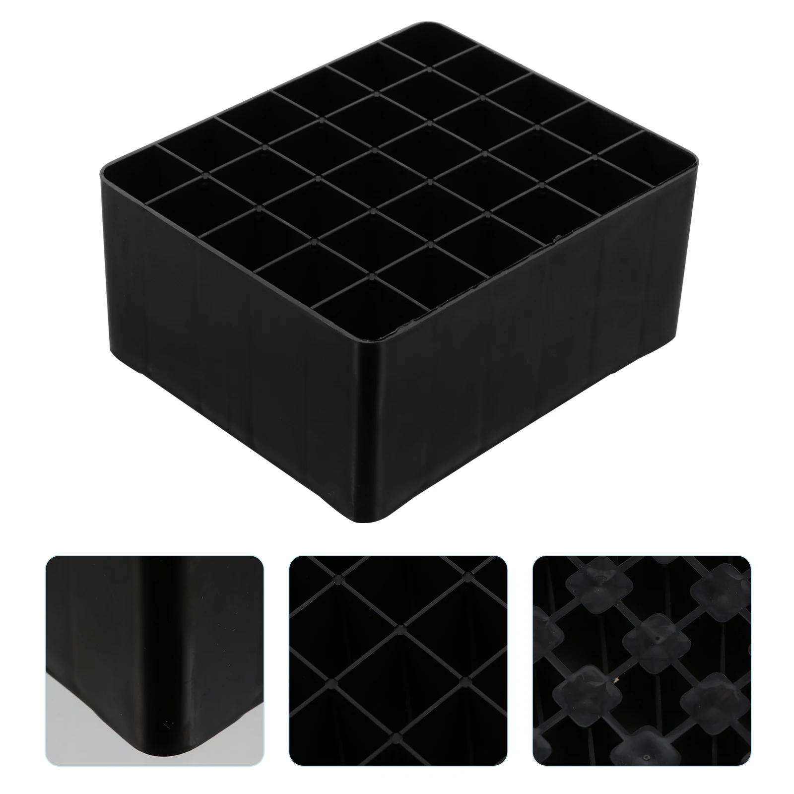 

4 Pcs Black 30 Hole Pen Box Desktop ganizer for Markers Pencils Cosmetics Lightweight Plastic Stationery Container