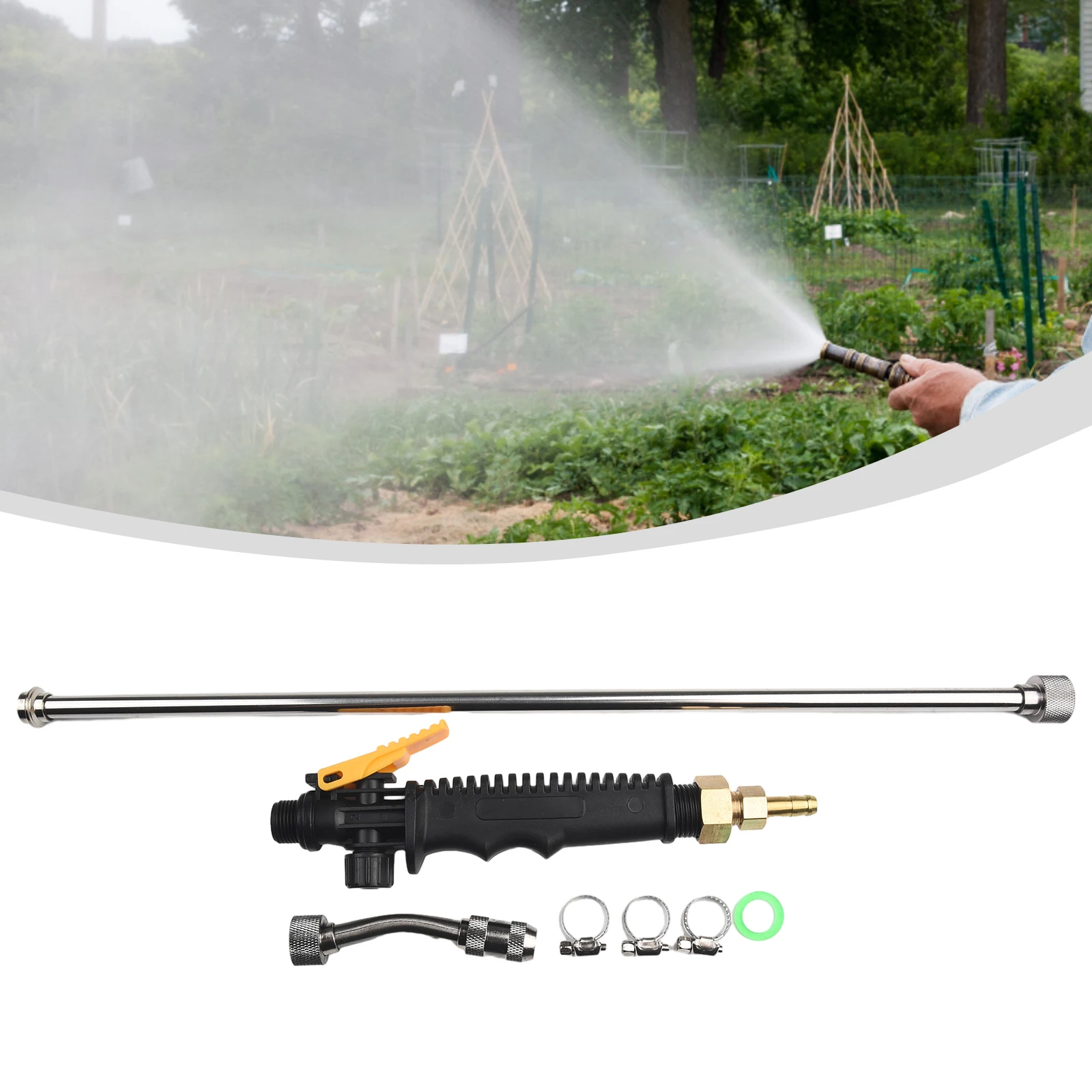 Water Sprayer Water Lances Sprayer For Cleaning Metal Rubber Handle Stainless Steel Tube 72cm Car Wash Tools  Water