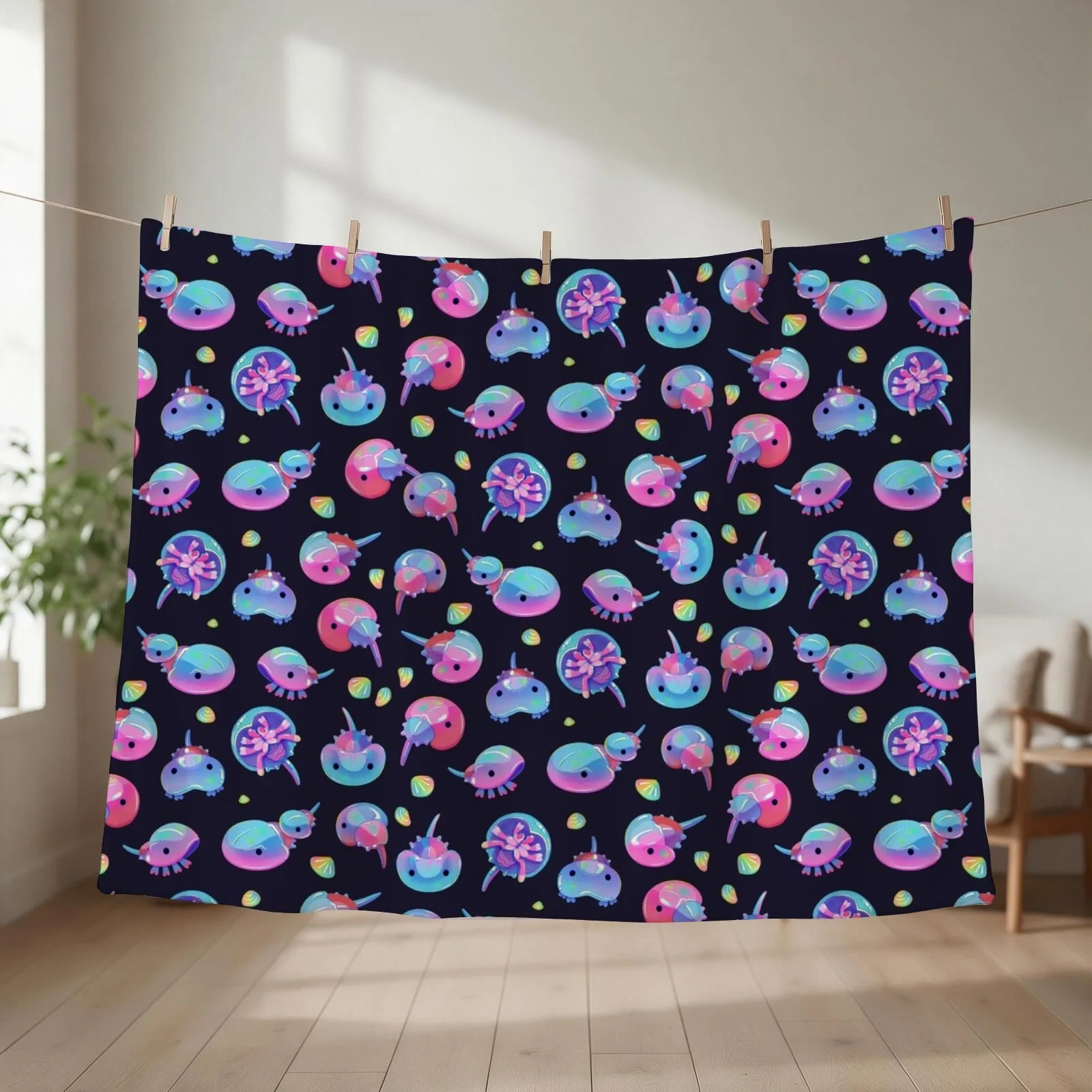 Horseshoe crab - dark Throw Blanket Furrys christmas gifts Hairy Polar Blankets