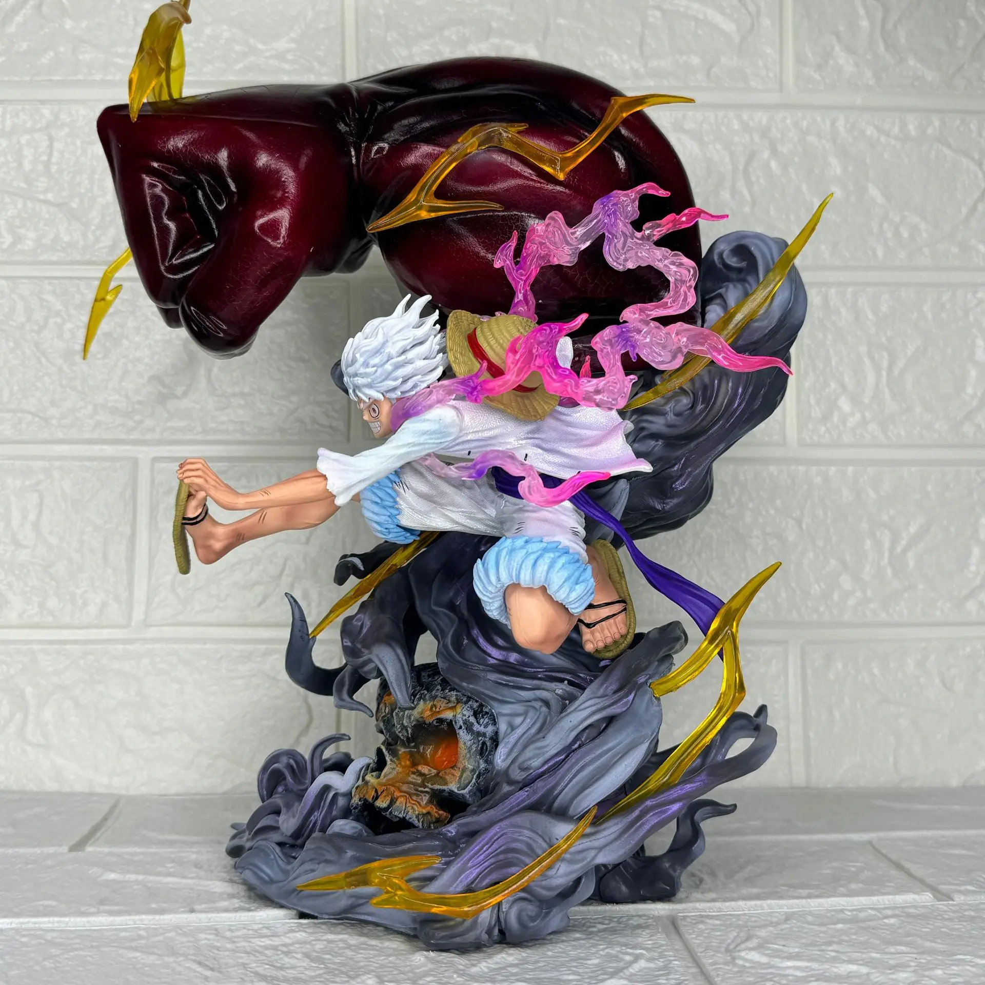 35 ซม.มวยลัฟฟี่รูปวันพีซไลท์อัพอะนิเมะฟิกเกอร์สะสมเดสก์ท็อปเครื่องประดับตกแต่งของขวัญที่ดีที่สุดสำหรับเด็กผู้ชาย