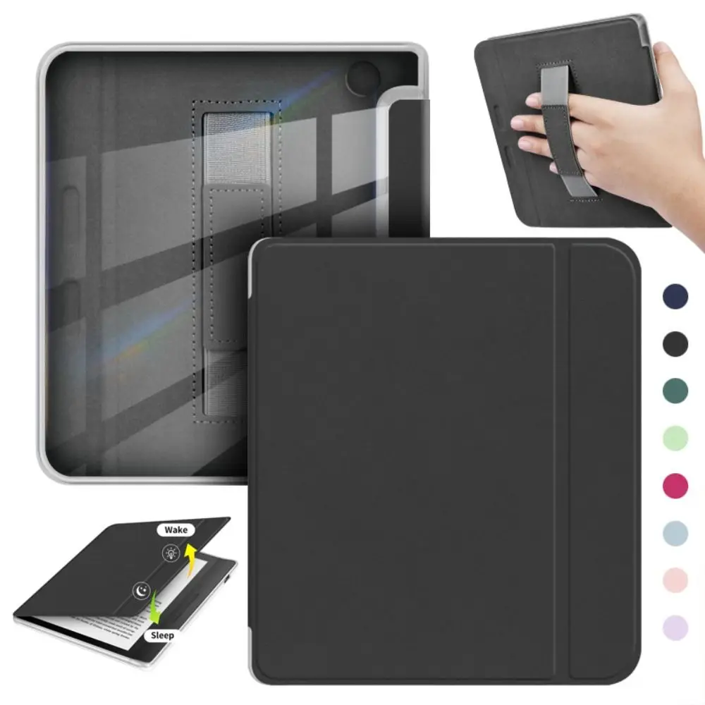 7 inch e-Reader Case Auto Wake/Sleep Acrylic Smart Cover Clear Back Wear Resistant Protective Shell for KOBO Libra Color/2