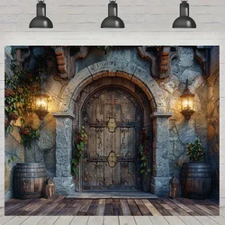 1pc Medieval Castle Background, Decorative Castle Wall Background, Kingdom Guardian VBS Medieval Theme Party Supplies