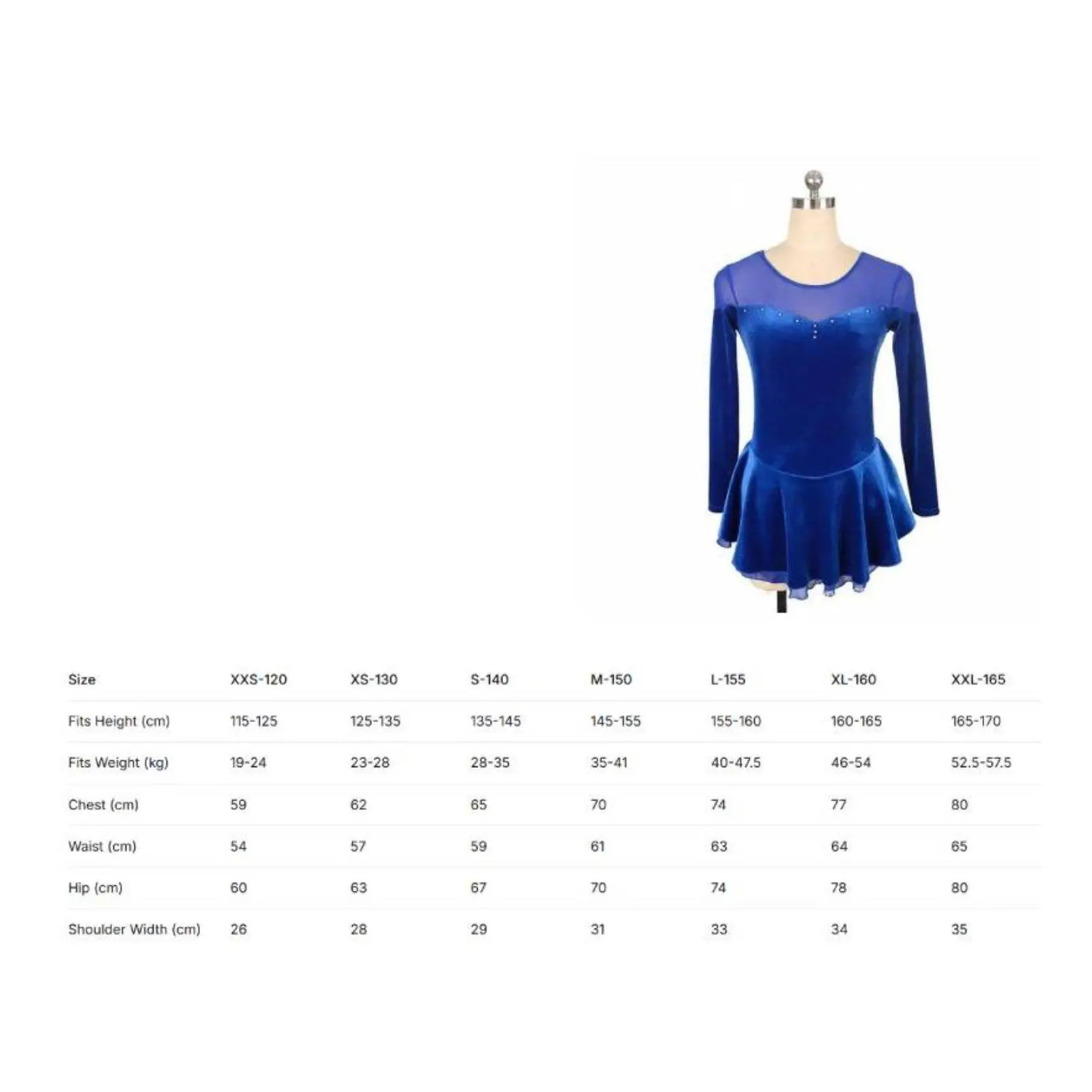 Elegant Long Sleeve Skating Dress for Girls Velvet Rhinestone Ice Dance Costume for Arena Shows and Practice