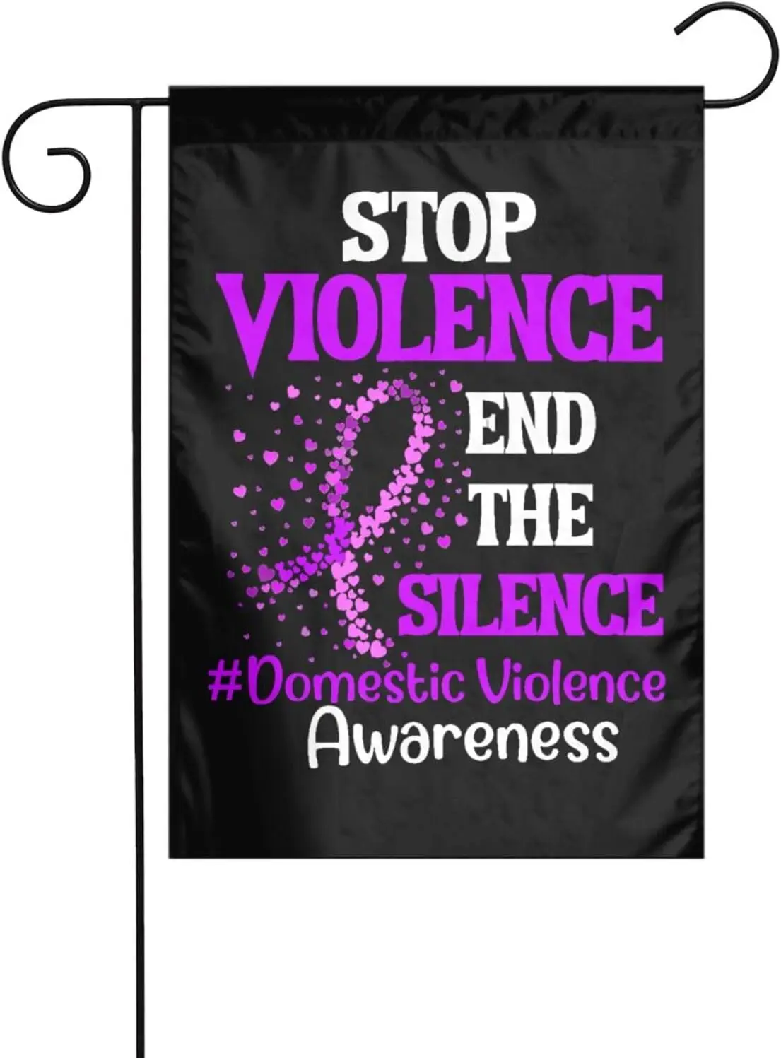 Domestic Violence Awareness Month Purple Ribbon Garden Flag Double Sided Vertical Outdoor Decorative Yard Sign Welcome Banner Fo