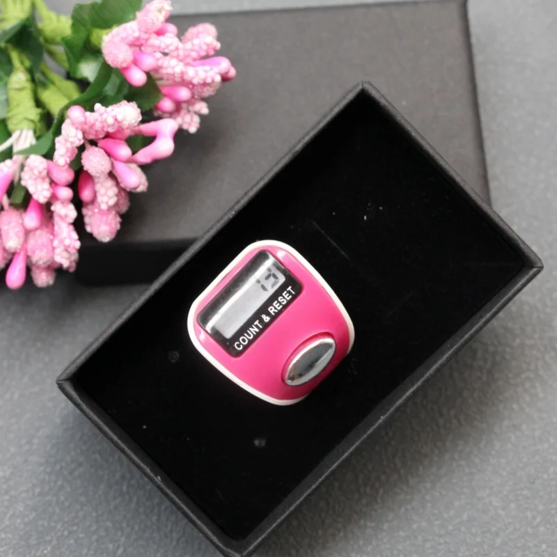5Pcs Mixed Color Finger Tally Counter, Digital Ring Click Counter with Gift Box for Prayer Knitting Inventory Counting