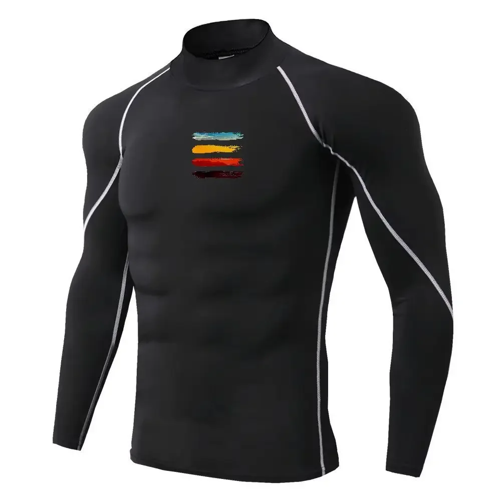 Men Sport T-shirt Quick Dry Bodybuilding Running Shirt Long Sleeve Compression Top Gym T Shirt Men Fitness Tight Men Underwear view 3
