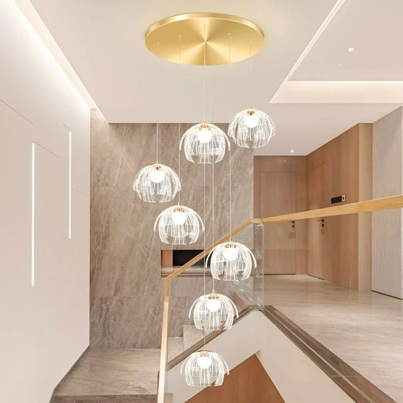 Nordic Pendant Lights for Home Decoration, Stair Chandelier, Sala de estar, Quarto e sala de jantar, Iluminação interna