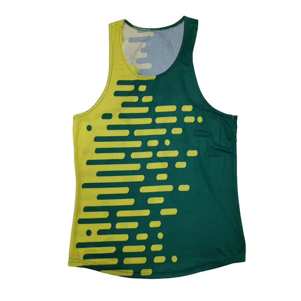 New men's brand 3D printed running track tank top running speed fitness shirt men's clothing boys sleeveless track vest customiz