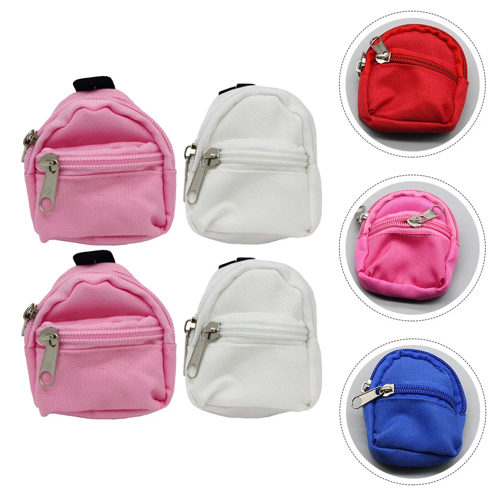 

4 Pcs Simulation School Bag Mini Backpack Photography Props Decorative Schoolbag Ornament Cloth Dolls Bags Toy