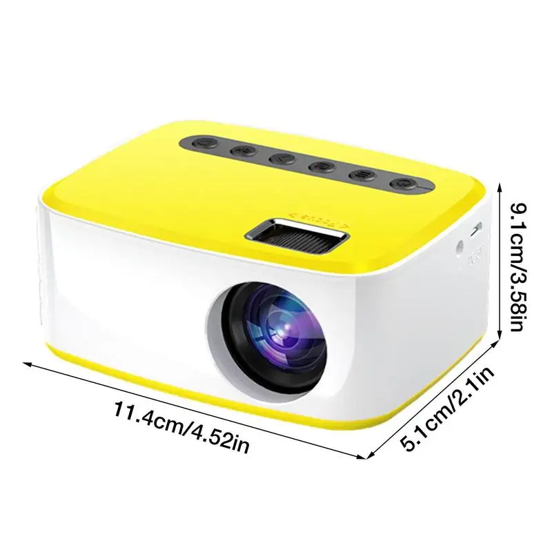Mini Pocket Projector 1080P Movie Video Portable Projector With Built-in Speaker Connects To Cellphone USB