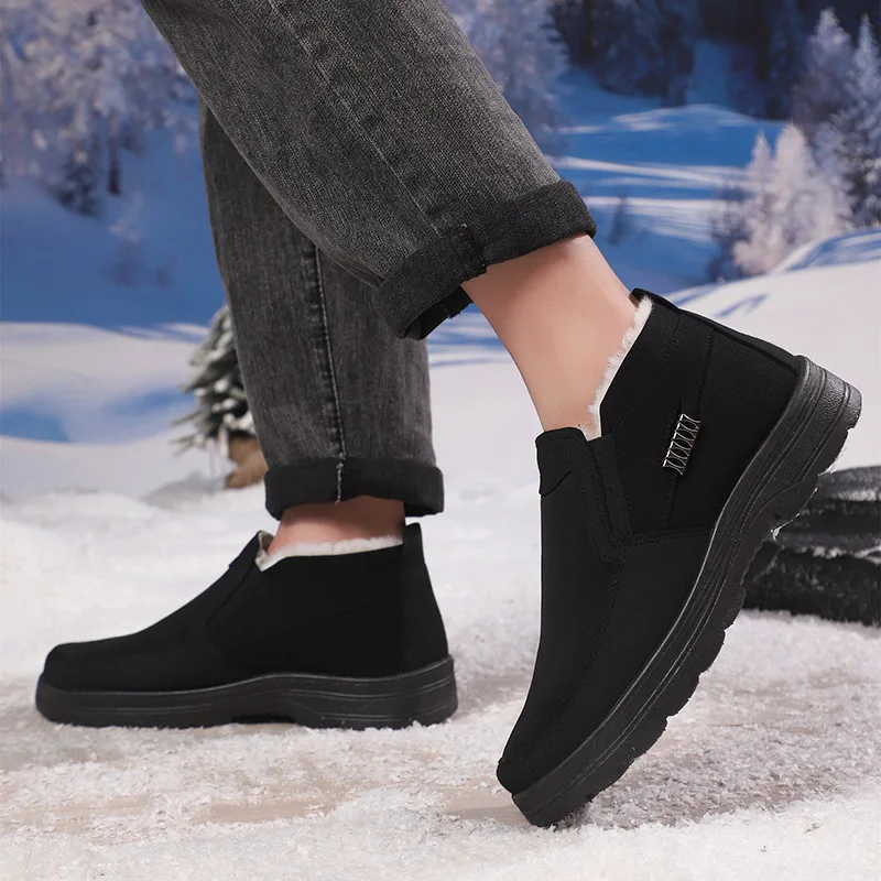 Men's winter big size old Beijing cloth shoes big size with thick velvet and wear-resistant middle-aged and elderly dad boots