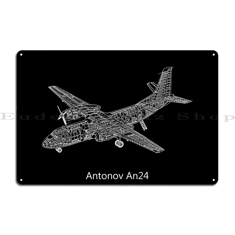 Antonov An24 Metal Plaque Poster Garage Wall Decor Designing Personalized Mural Tin Sign Poster