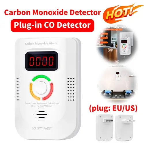 플러그인 CO 감지기, 디지털 가연성 가스 누출 감지기, 가정용 CO 경보, 사운드 라이트 경고 모니터 