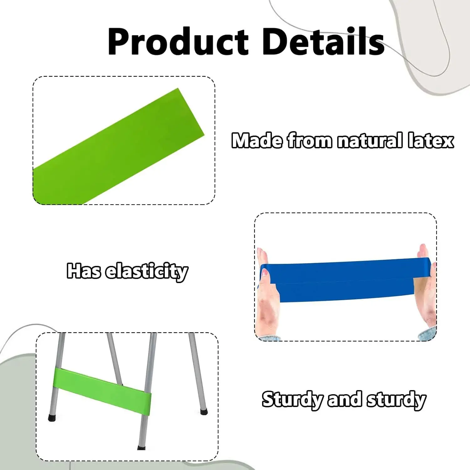 حزام تمرين مرن، حزام مقاومة لتخفيف التوتر، يوجا اللياقة البدنية، شريط مطاطي للورك والساق للمبتدئين #3